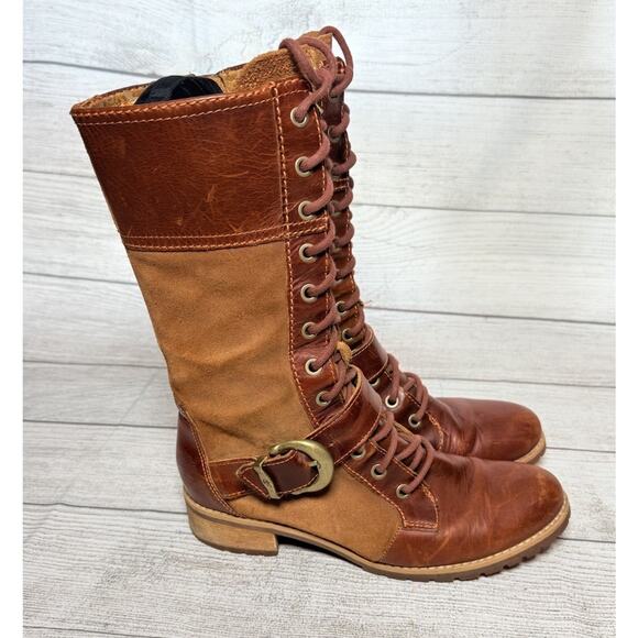 Timberland Women’s Earthkeepers Bethel Buckle Mid Lace Boots Leather Size 7.5 - Picture 3 of 8